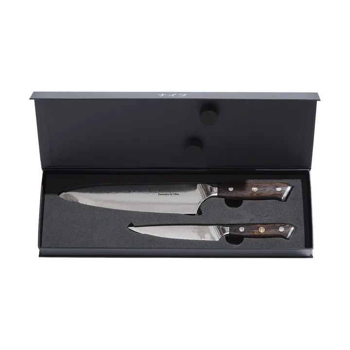 Set di coltelli da cucina e universali 2 pezzi Damascus By Hâws - Wengé - Hâws