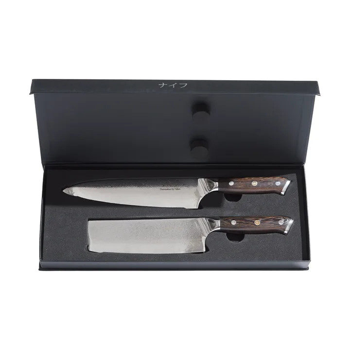 Set di coltelli da cucina e verdura 2 pezzi Damascus By Hâws - Wengé - Hâws