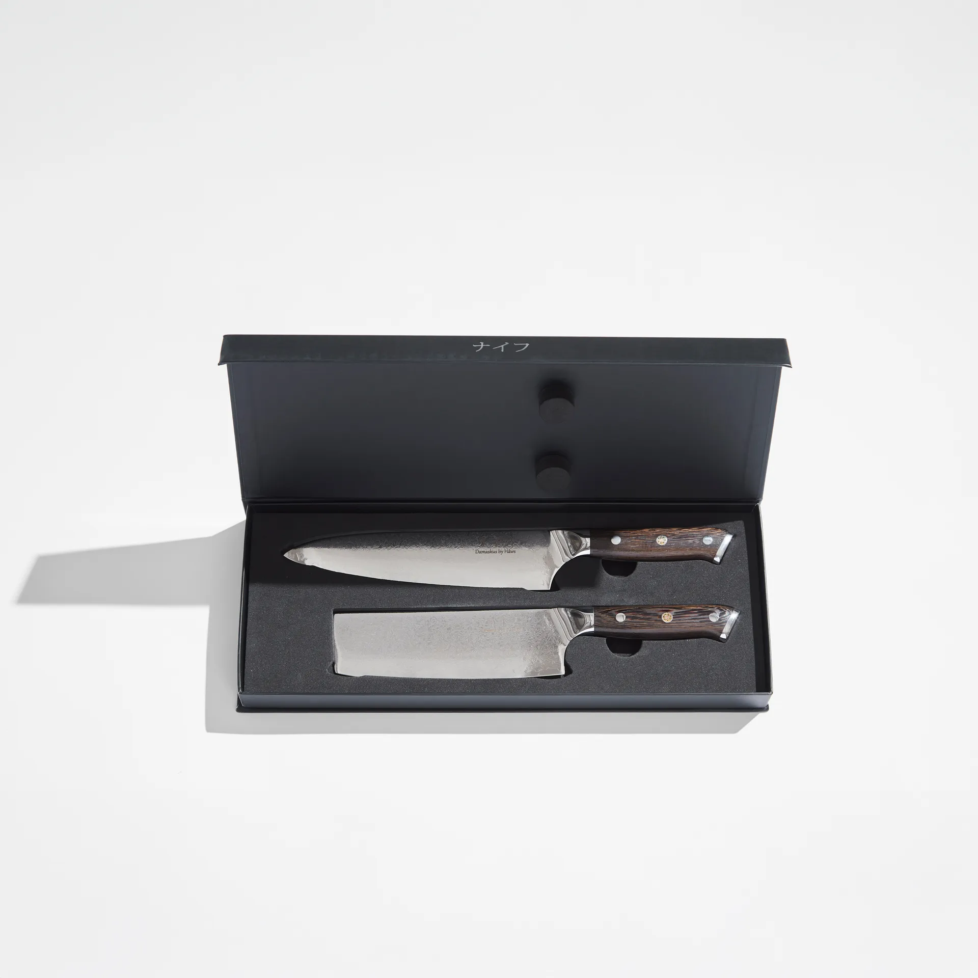 Set di coltelli da cucina e verdura 2 pezzi Damascus By Hâws, Wengé Hâws
