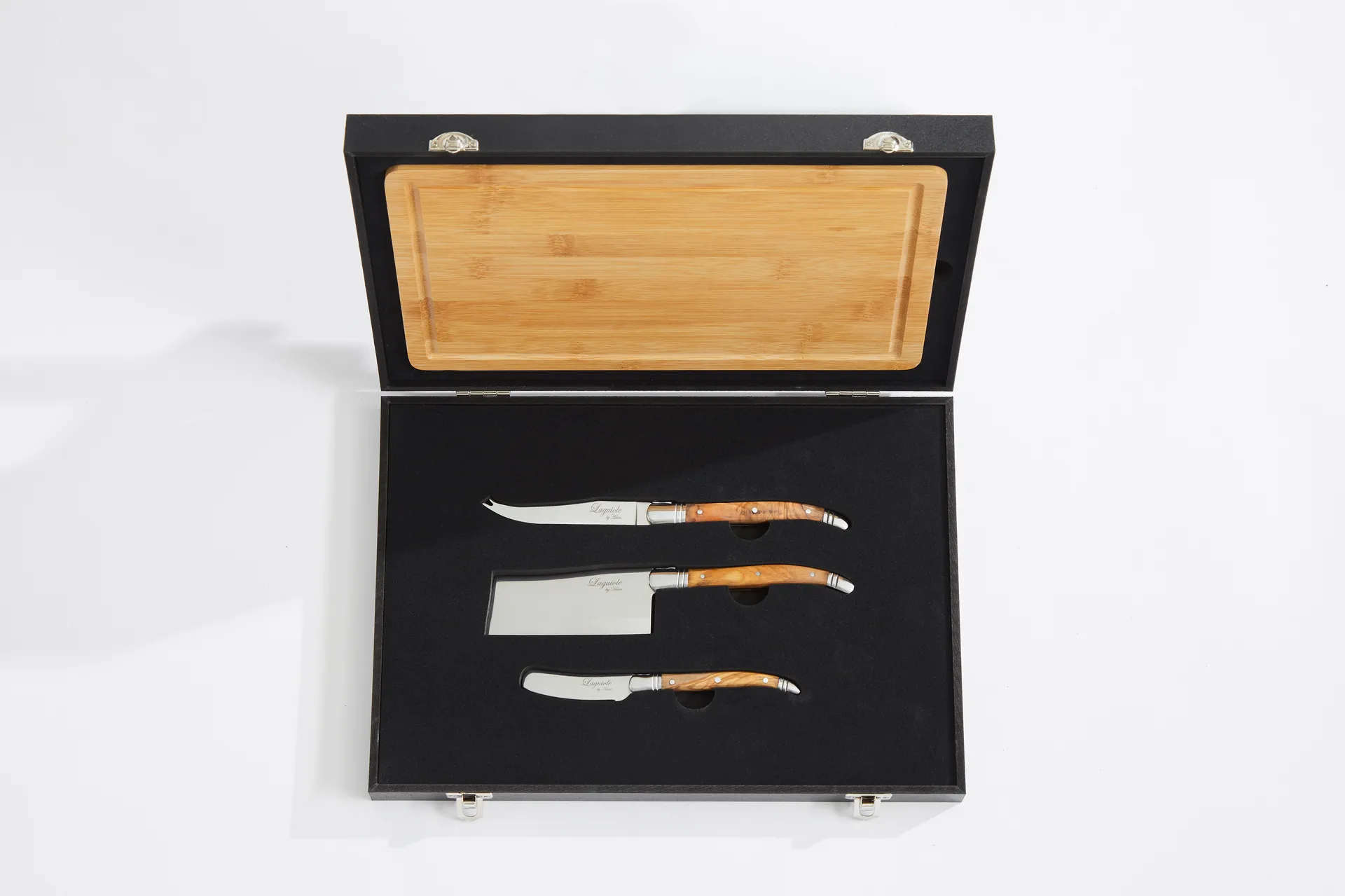 Set di coltelli da formaggio con tagliere 4 pezzi Laguiole By Hâws, Bamboo-olivo-acciaio inossidabile Hâws