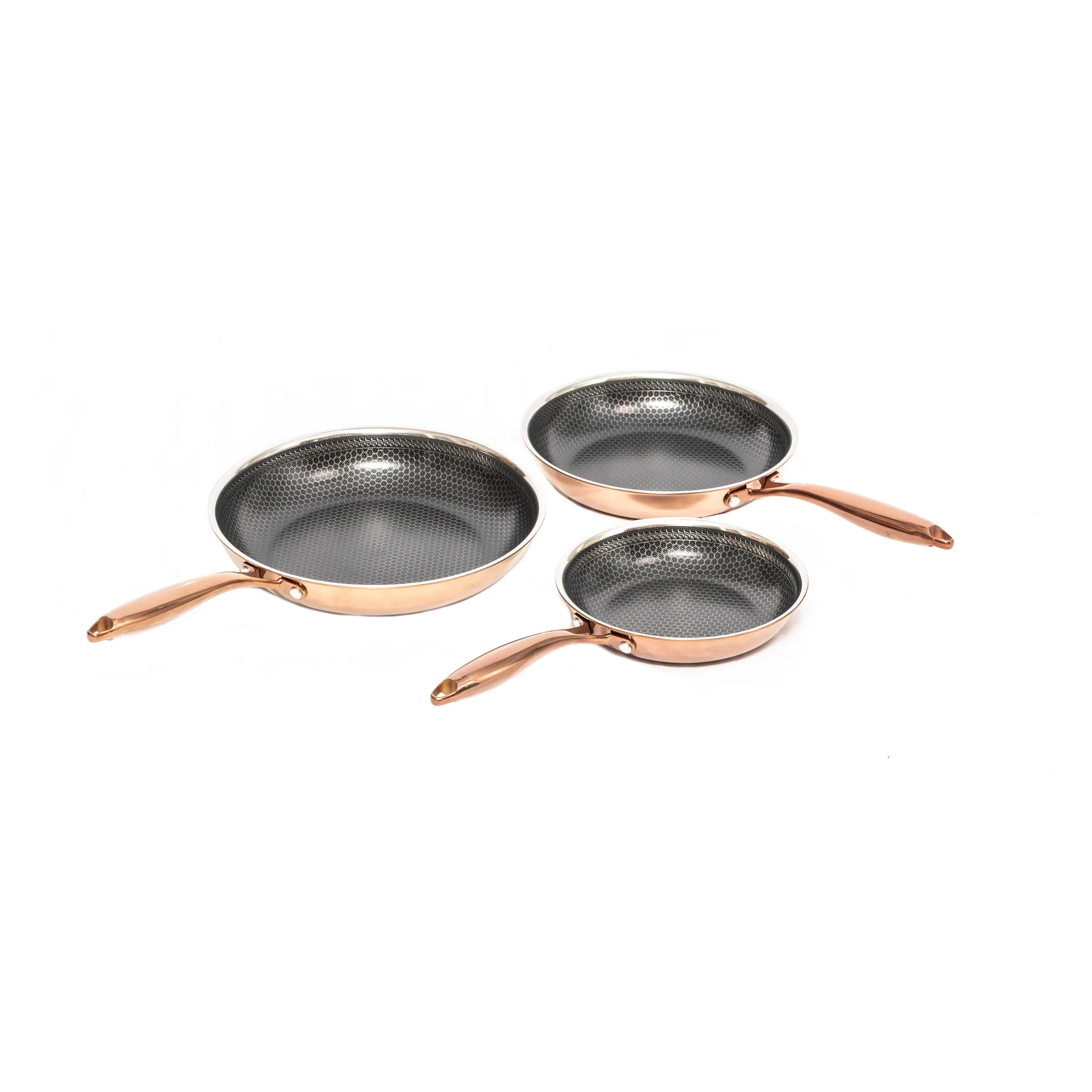 Set di padelle con rivestimento ibrido 3 pezzi Hâws Santo, Rose Gold Hâws