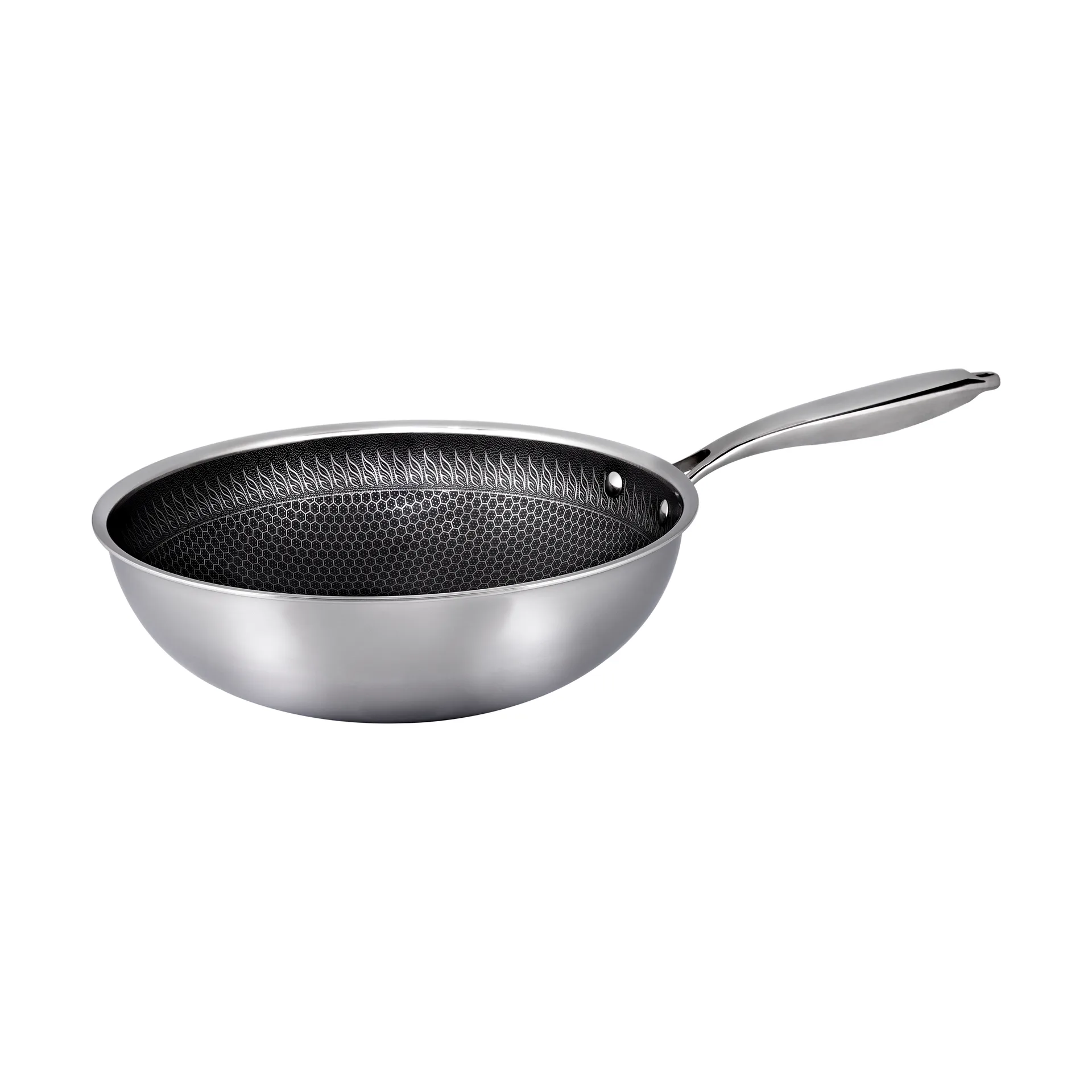 Wok antiaderente ibrido Hâws Santo 28 cm, Acciaio inossidabile Hâws