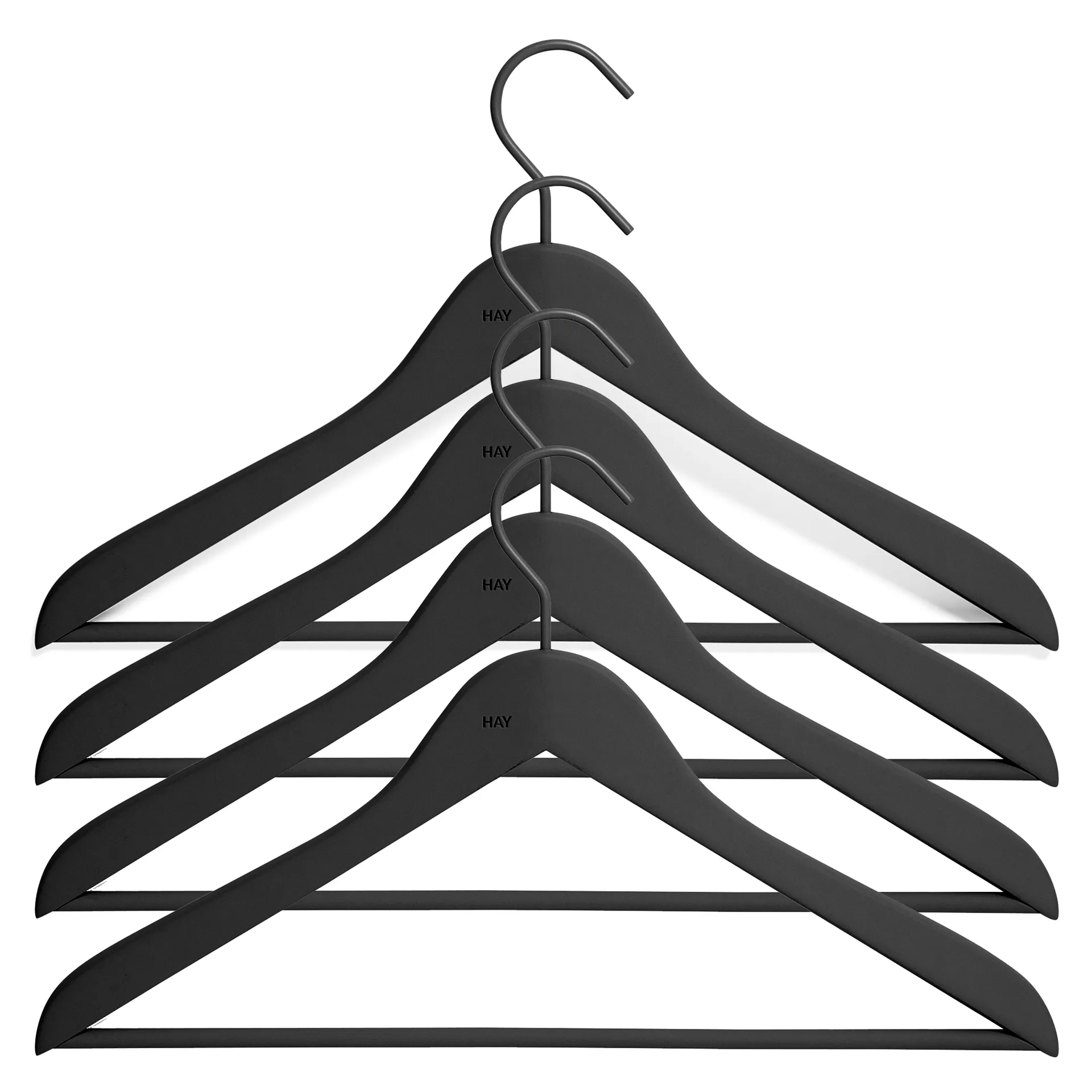 Appendiabiti con asta sottile confezione da 4 HAY , Nero HAY