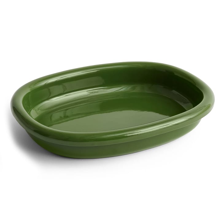 Barro piatto da servizio ovale grande 27x36 cm - Verde - HAY