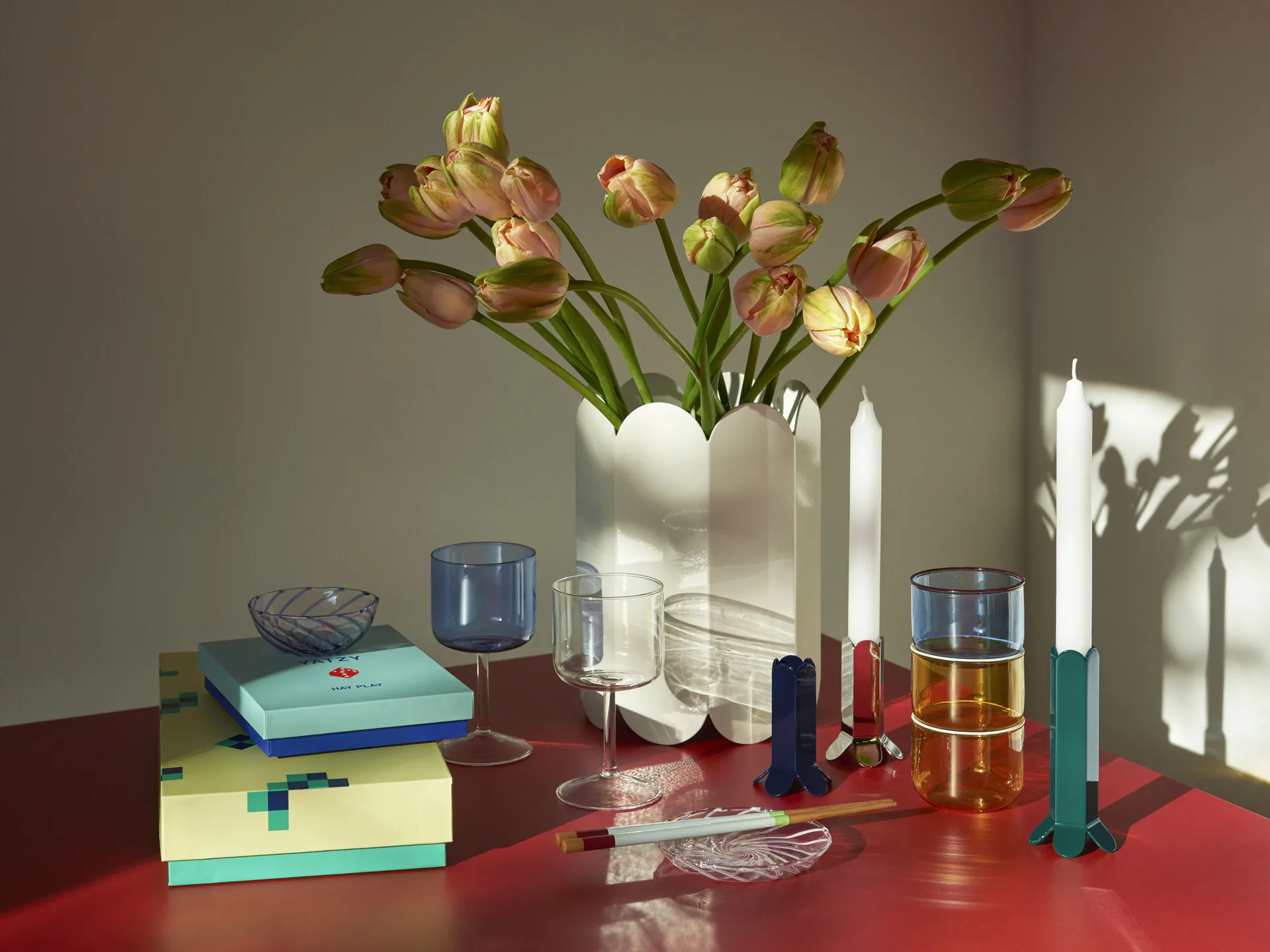 Bicchiere da vino Tint 25 cl, confezione da 2, Blu-trasparente HAY