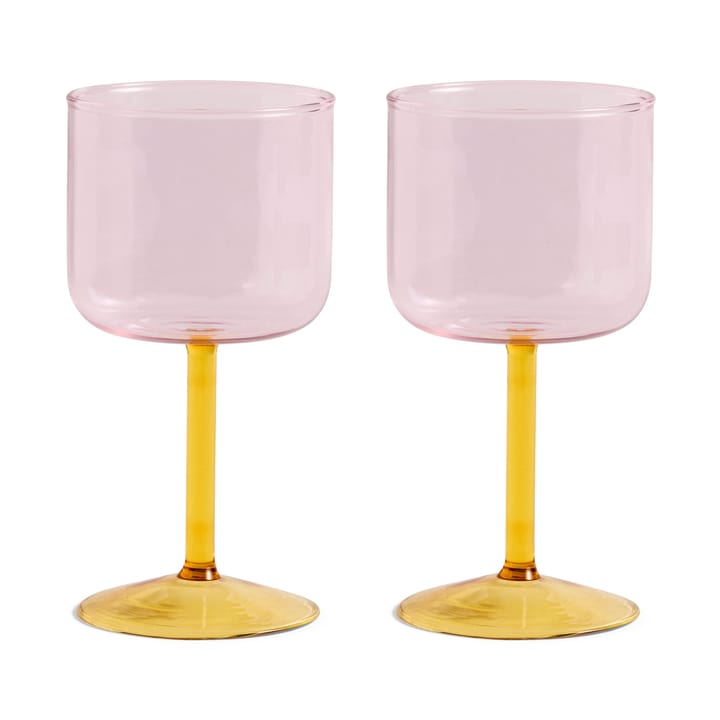 Bicchiere da vino Tint 25 cl, confezione da 2 - Rosa-giallo - HAY