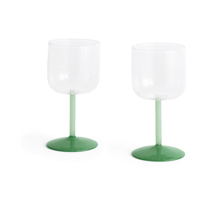 Bicchiere da vino Tint 25 cl, confezione da 2 - Trasparente-jade light green-jade dark green - HAY