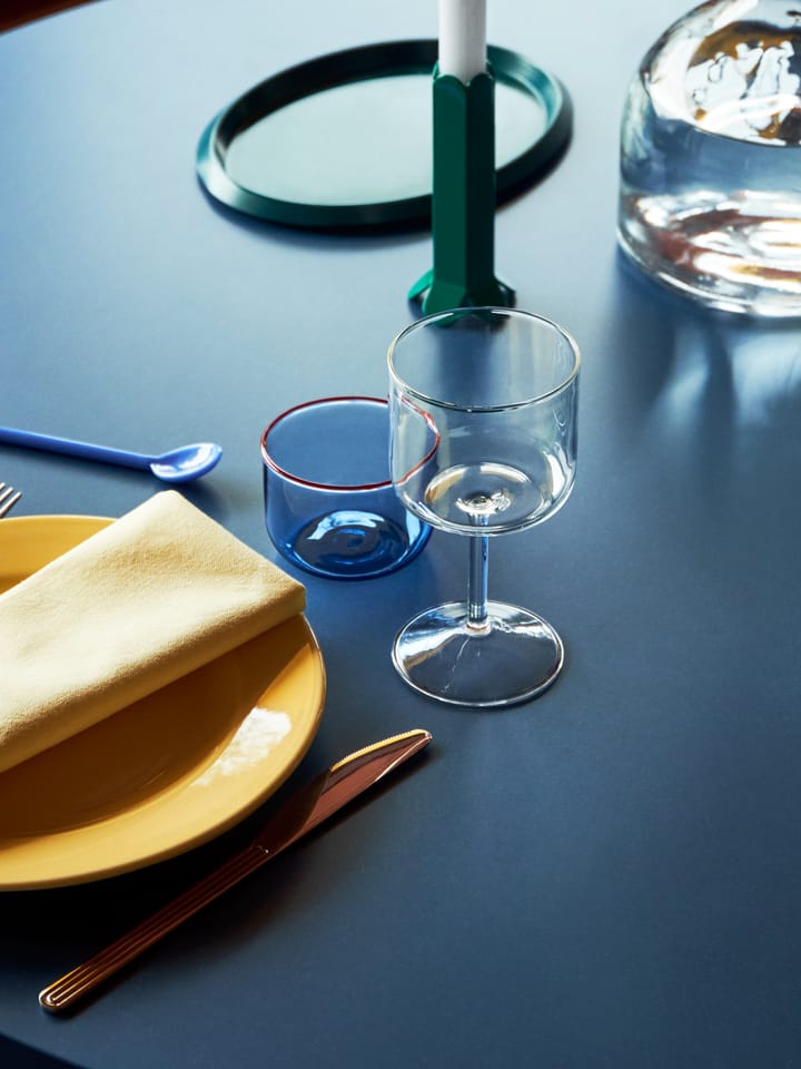 Bicchiere Tint 20 cl confezione da 2 - Azzurro-bordo rosso - HAY