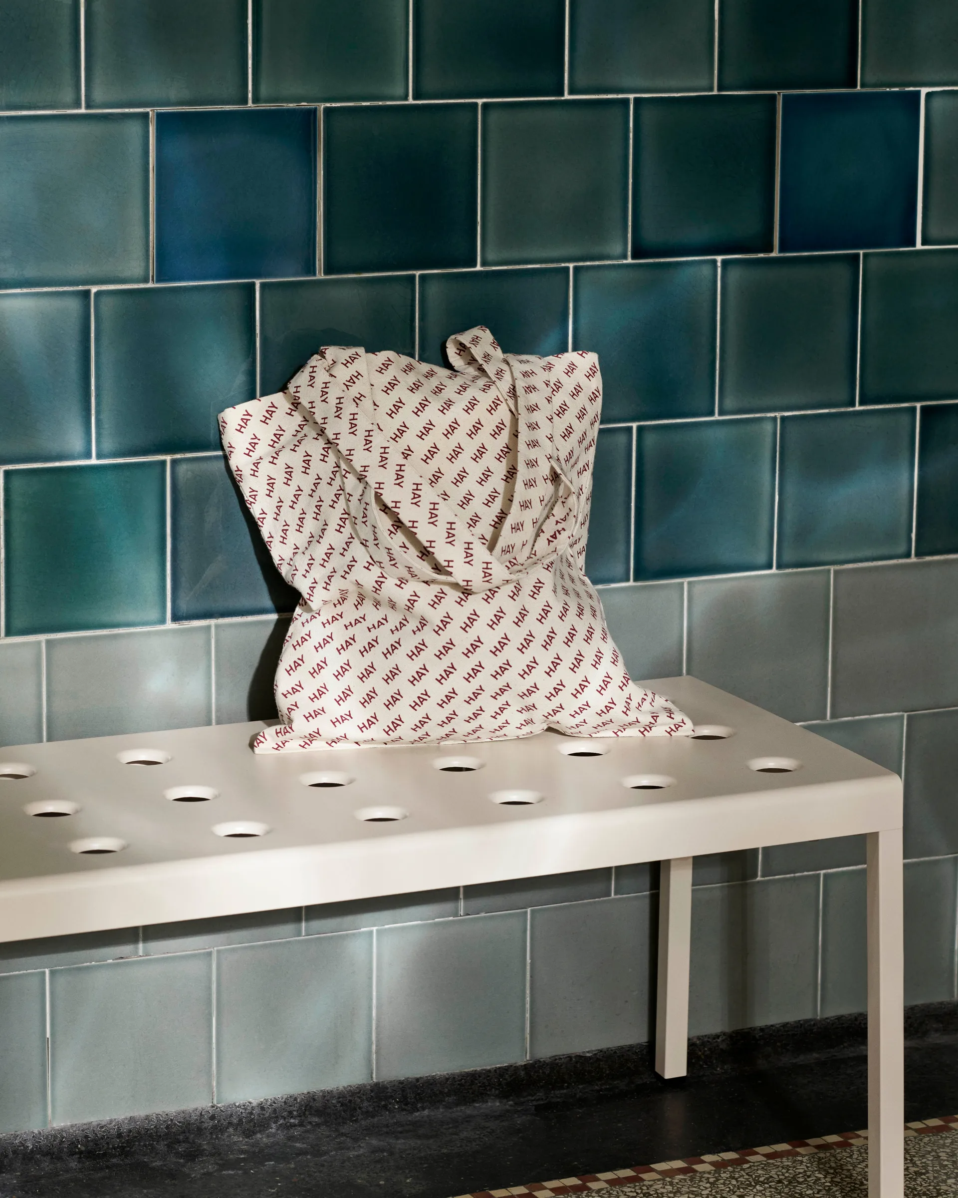 Borsa in Tessuto HAY con logo, Borgogna HAY