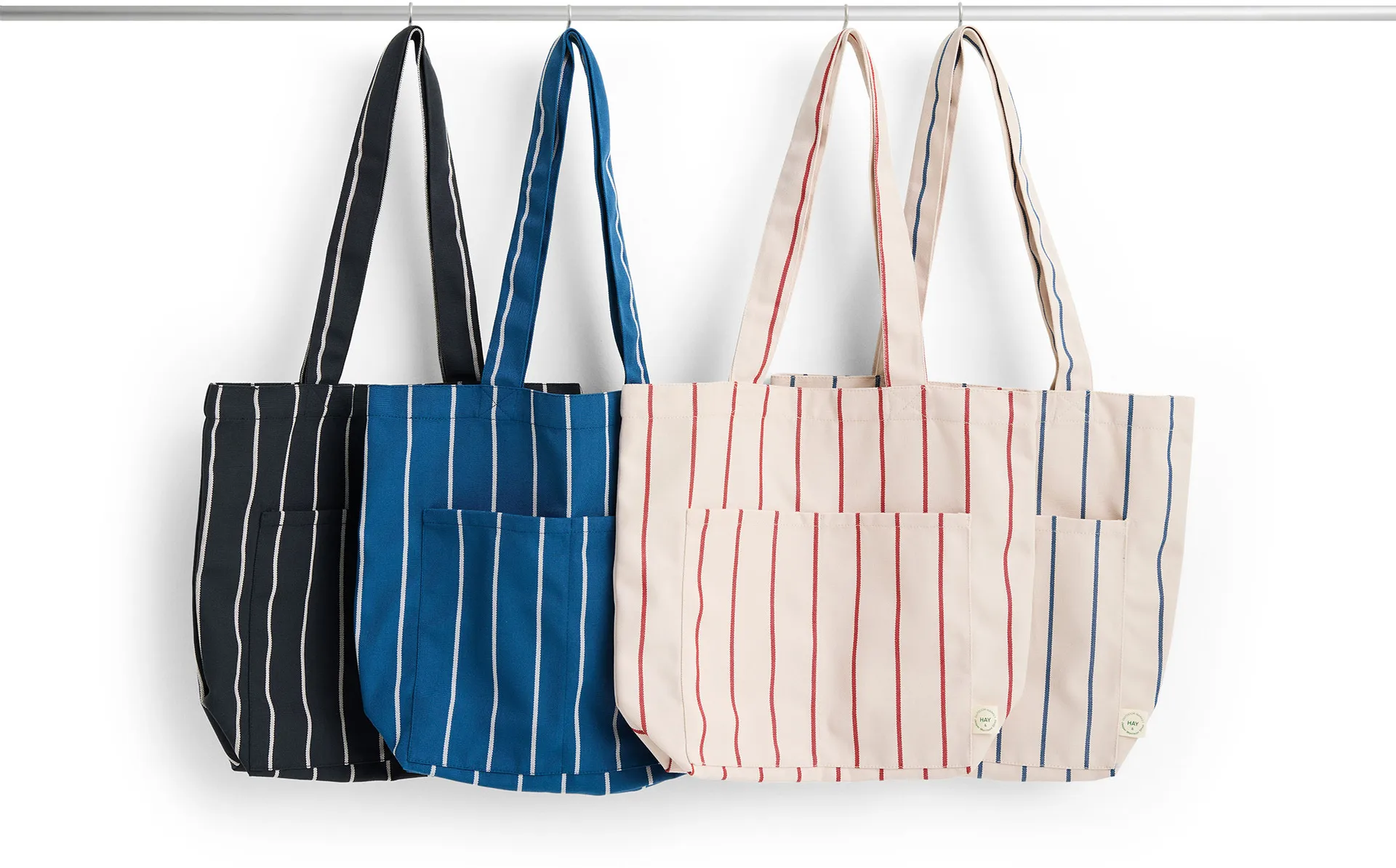 Borsa in tessuto Outdoor Market, Blue-beige, medio HAY