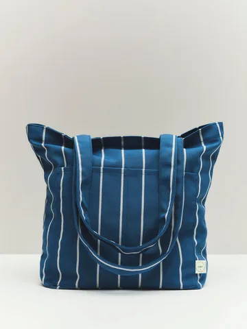 Borsa in tessuto Outdoor Market - Blue-beige, medio - HAY