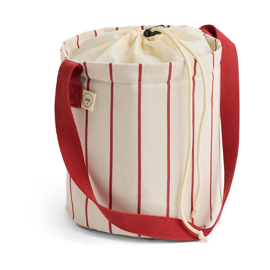 Borsa per bottiglia Outdoor Market, Beige-rosso, medio HAY
