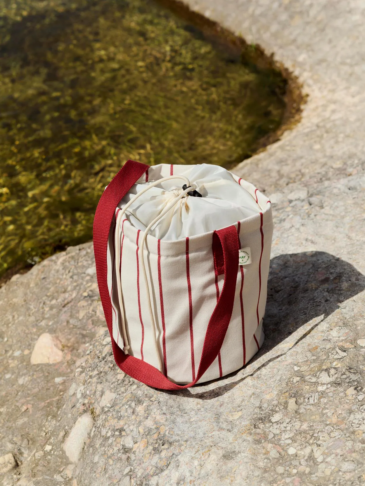 Borsa per bottiglia Outdoor Market, Beige-rosso, medio HAY