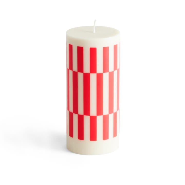 Candela a cero Column Candle 15 cm - Bianco sporco/rosso - HAY