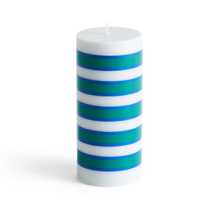 Candela a cero Column Candle 15 cm - Grigio chiaro, blu, verde - HAY