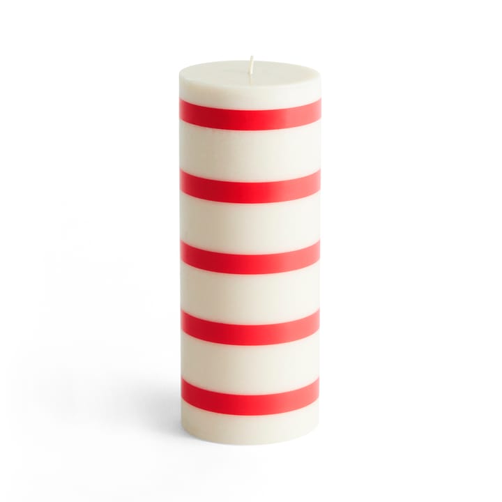 Candela a cero Column Candle 20 cm - Bianco sporco/rosso - HAY