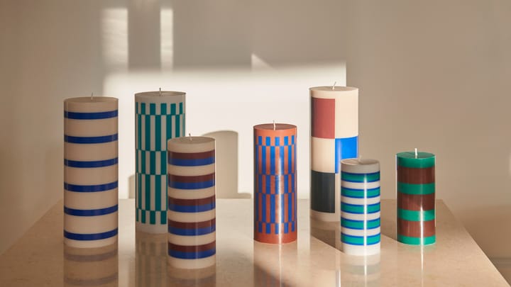 Candela a cero Column Candle 20 cm, Marrone, blu HAY