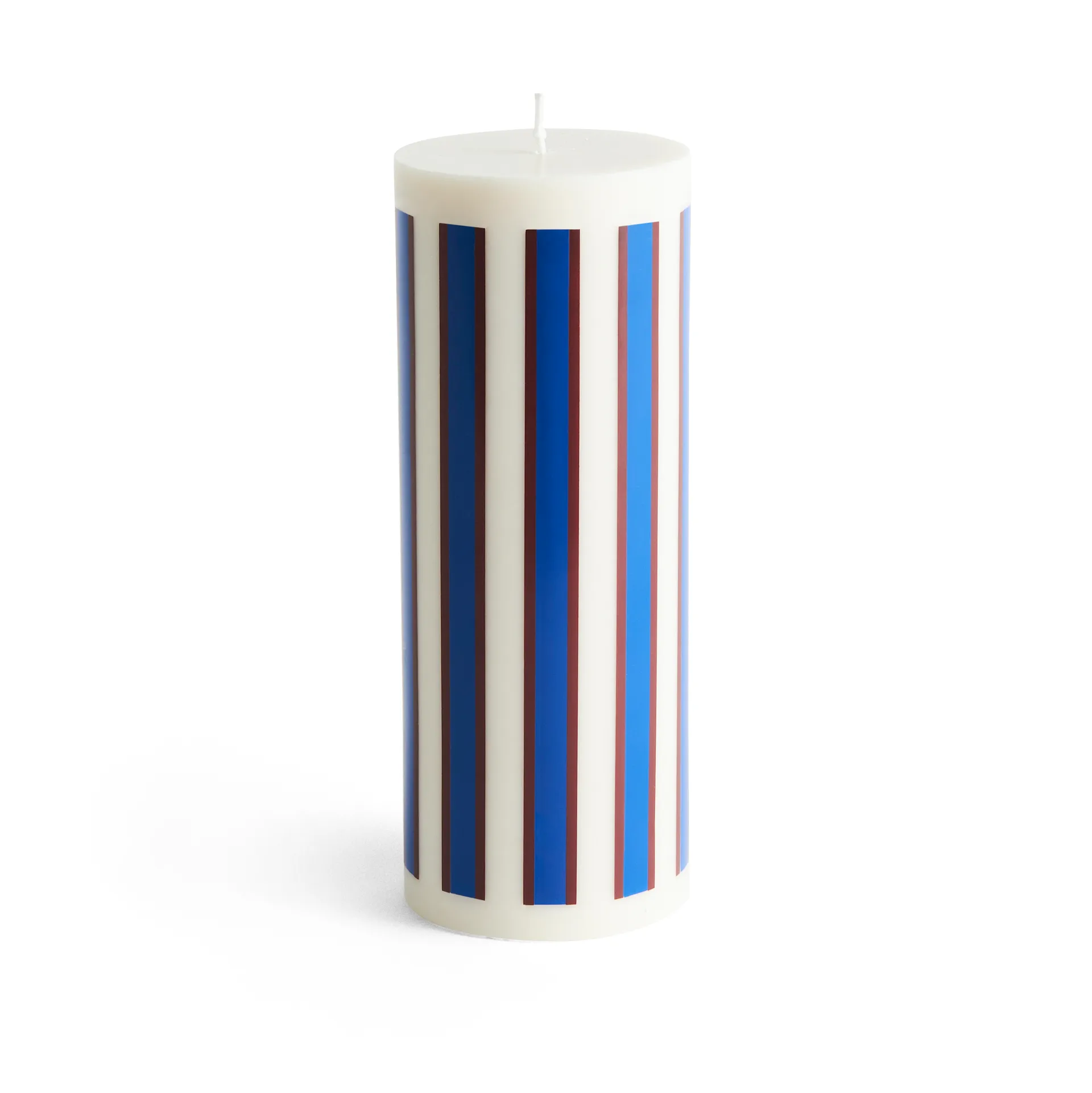 Candela a cero Column Candle 25 cm, Bianco sporco, marrone, blu HAY