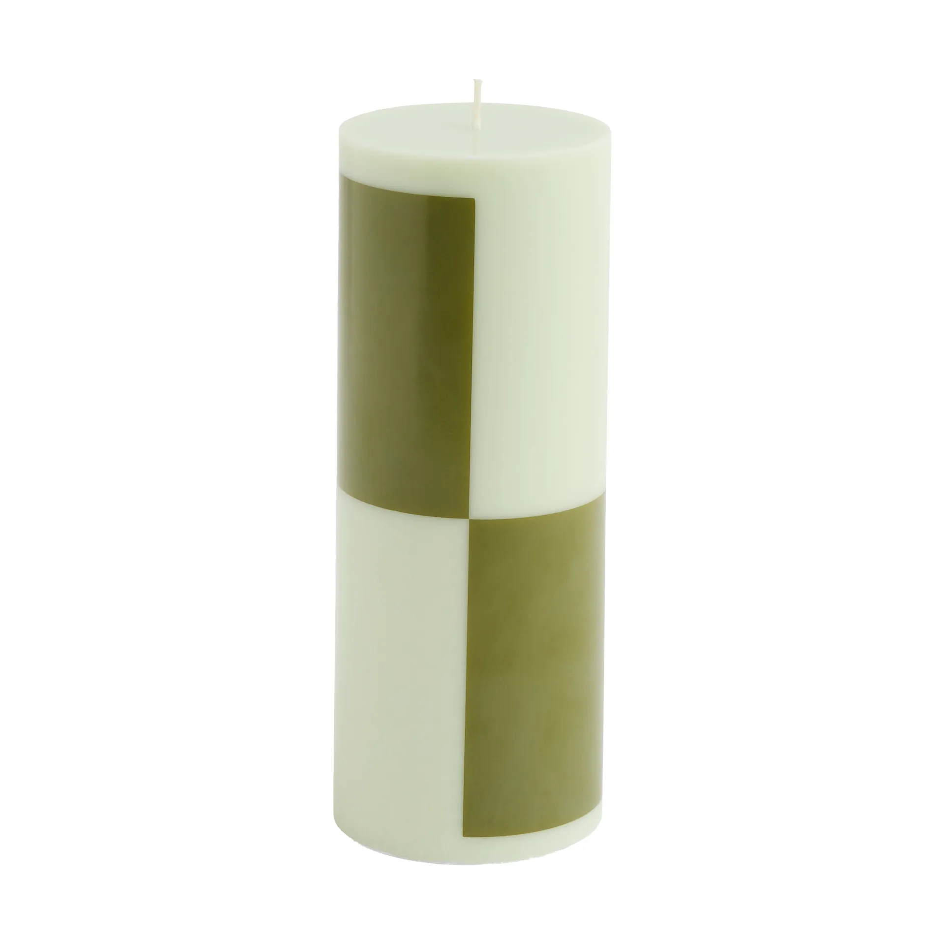 Candela a colonna blockljus media 20 cm, Light green-army green HAY