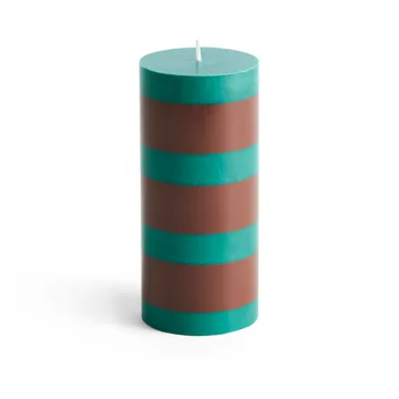 Candela a colonna Column Candle piccola 15 cm - Verde, marrone - HAY