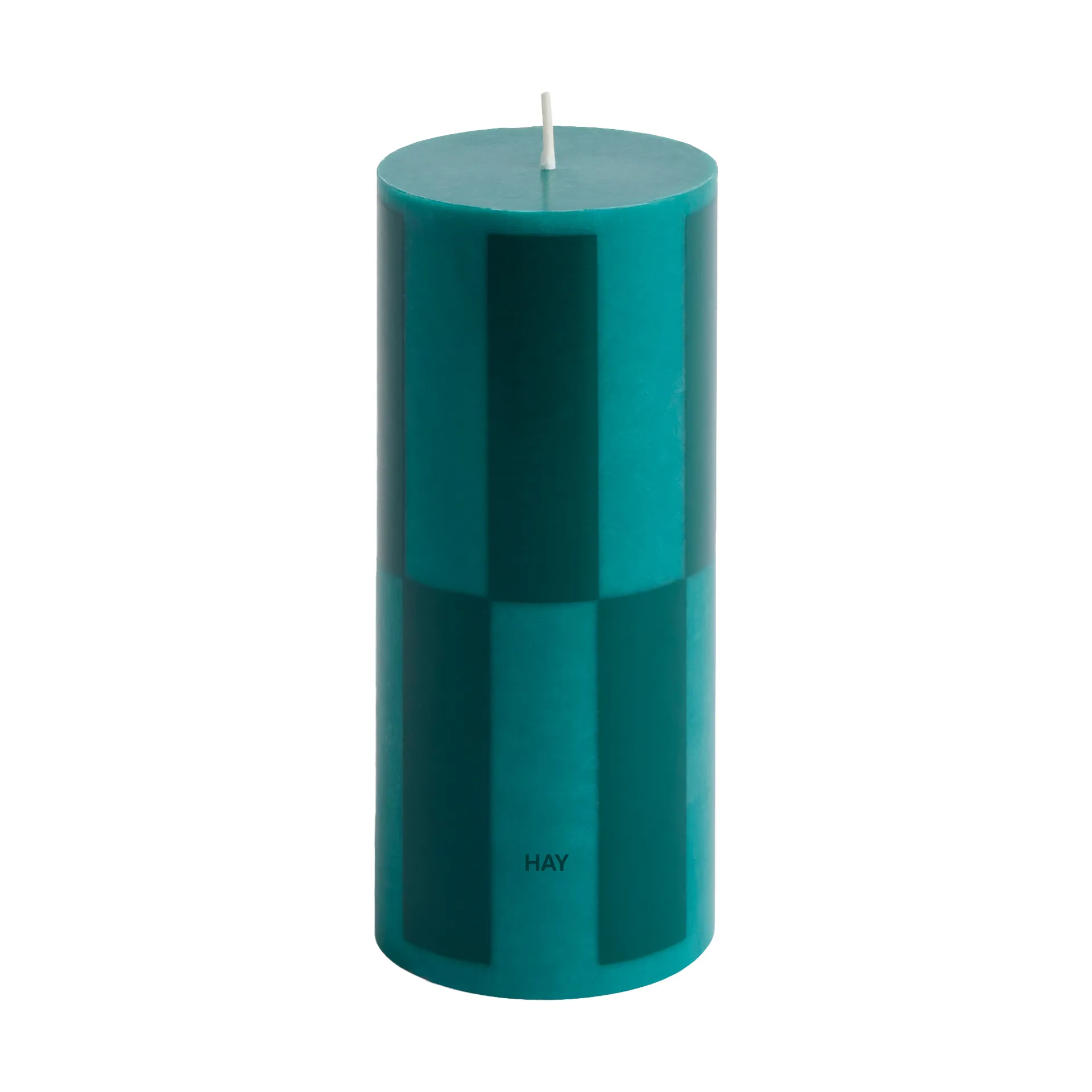 Candela a colonna Column Candle piccola 15 cm, Verde-verde scuro-large check HAY