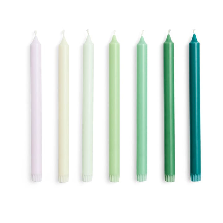 Candela Gradient Candle confezione da 7 - Greens - HAY
