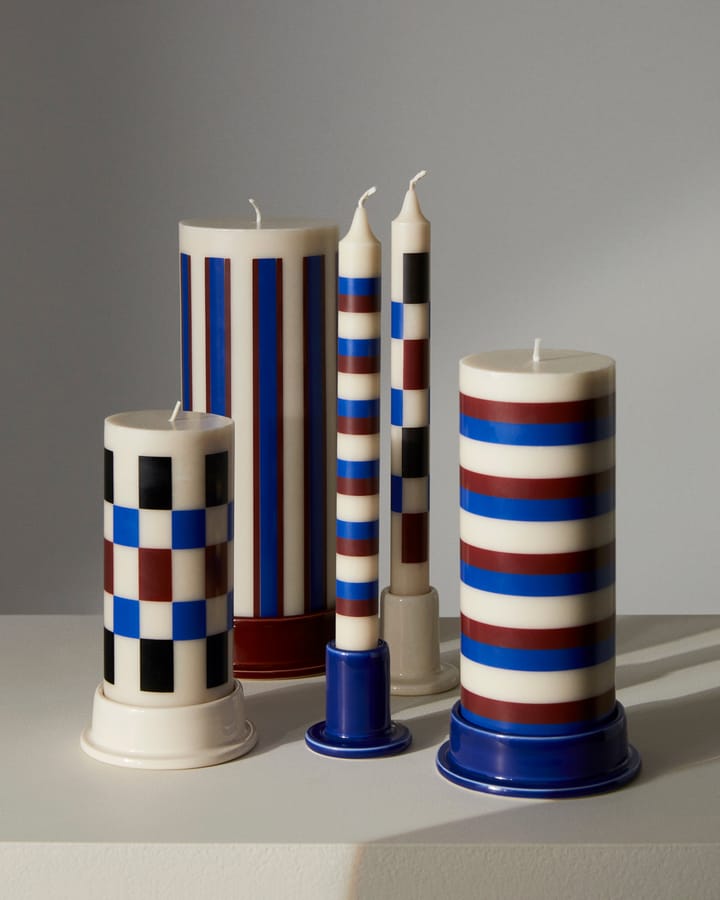 Candela Pattern a righe, Bianco sporco, marrone, blu HAY