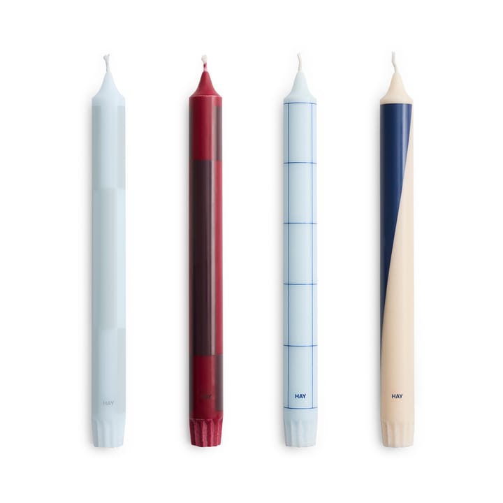 Candela Pattern mista, confezione da 4 - Blues-bordeaux - HAY