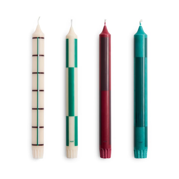 Candela Pattern mista, confezione da 4 - Greens-bordeaux - HAY