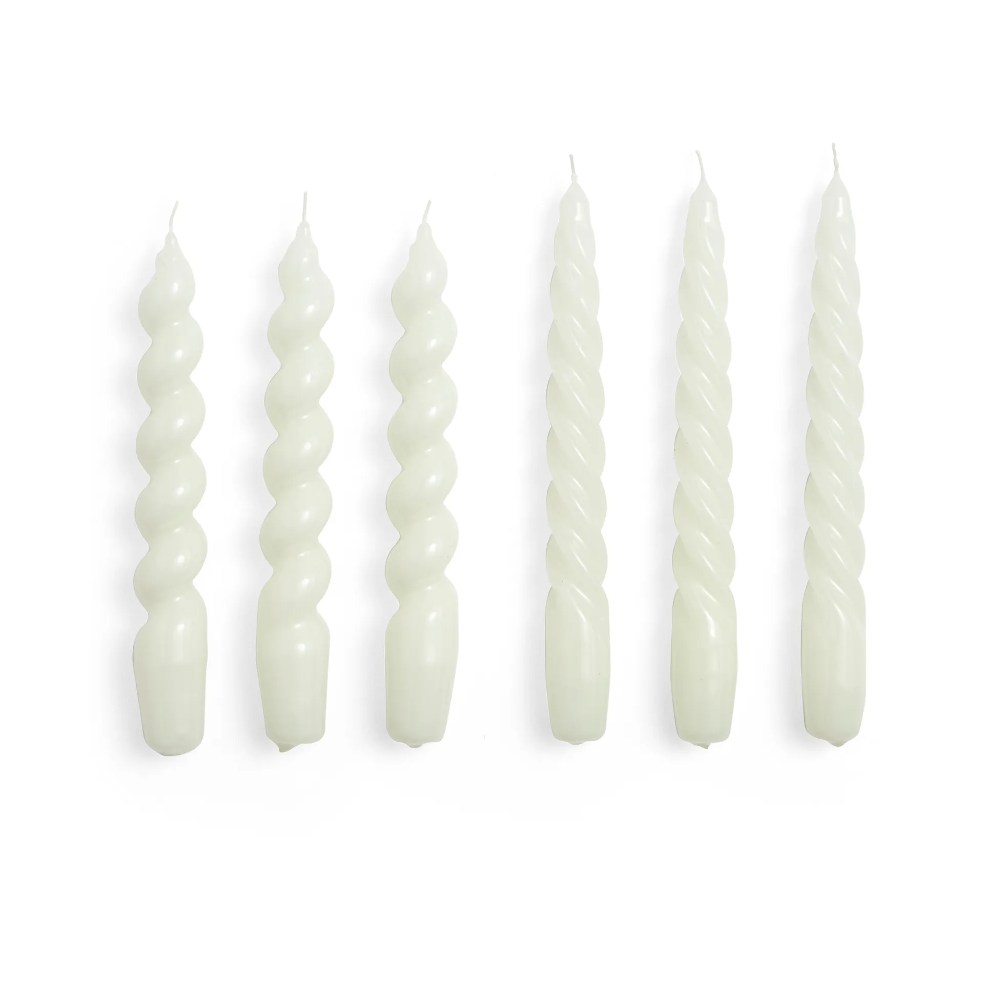 Candela Small Twist/Spiral Candle mix, confezione da 6, Bianco sporco HAY