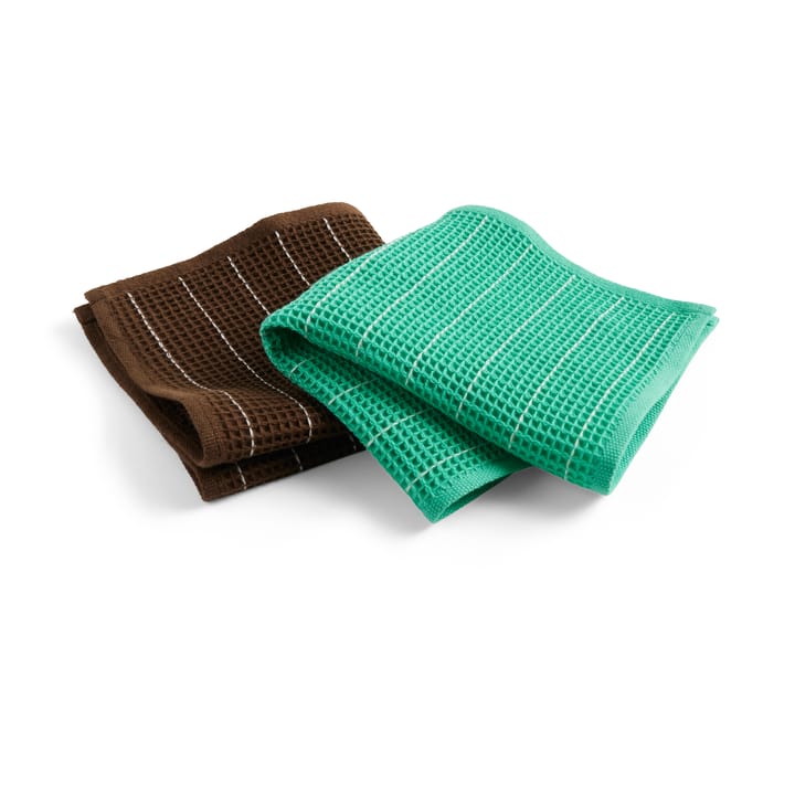 Canovaccio Canteen, 31x31 cm, confezione da 2 - Chocolate pinstripe/Emerald pinstripe​ - HAY