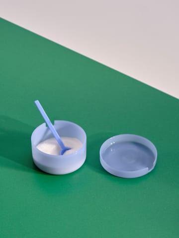 Ciotola in borosilicato con coperchio e cucchiaio - Azzurro giacinto - HAY