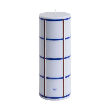 Column Candle candela a blocco media 20 cm - azzurro, blu, bordeaux e argento - HAY