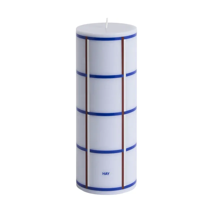 Column Candle candela a blocco media 20 cm - azzurro, blu, bordeaux e argento - HAY