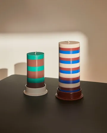 Column Candle candela a blocco media 20 cm - Bianco sporco, marrone, blu - HAY