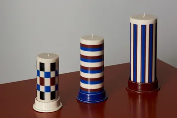 Column Candle candela a blocco media 20 cm - Bianco sporco, marrone, blu - HAY