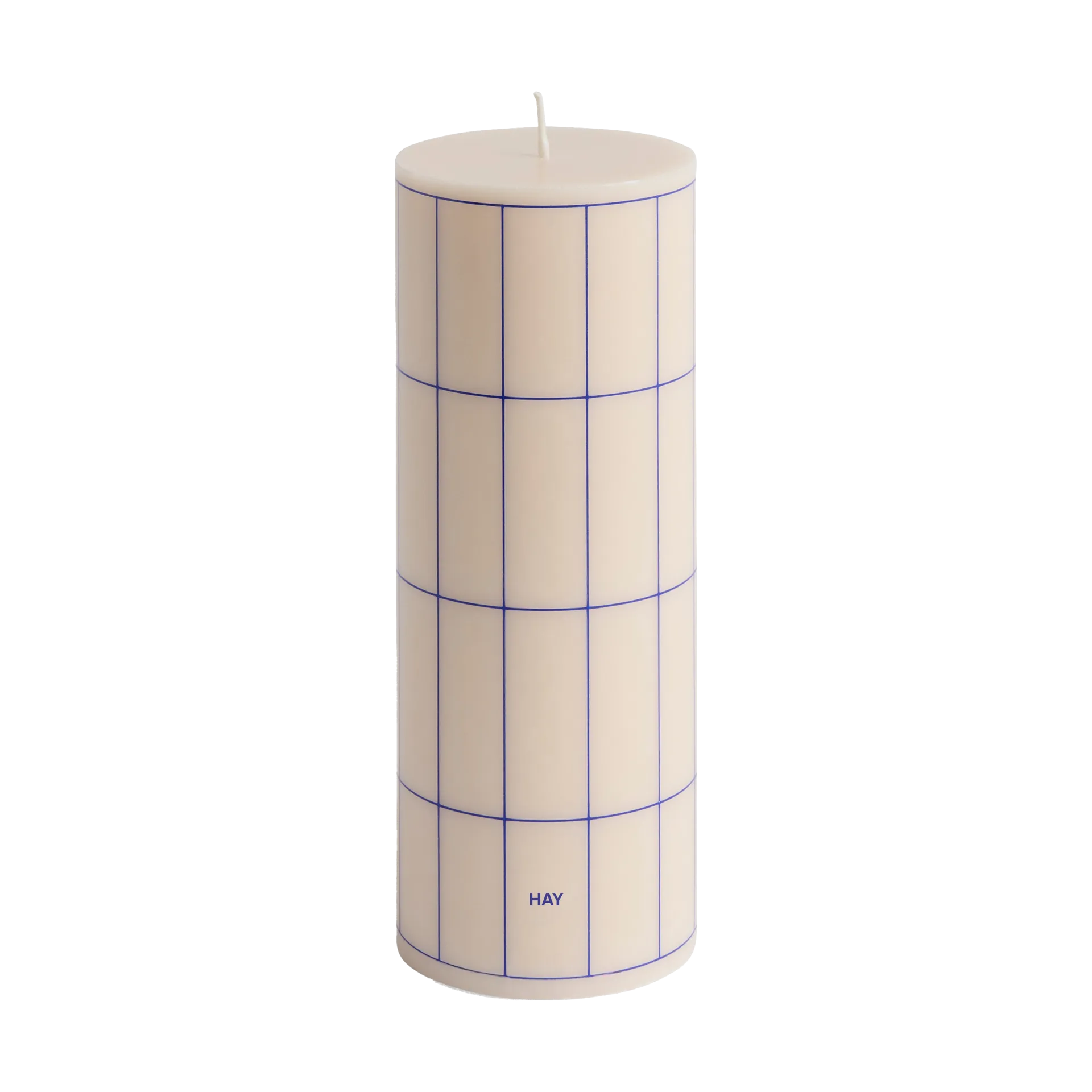 Column Candle candela a blocco media 20 cm, Off white-blue grid check HAY
