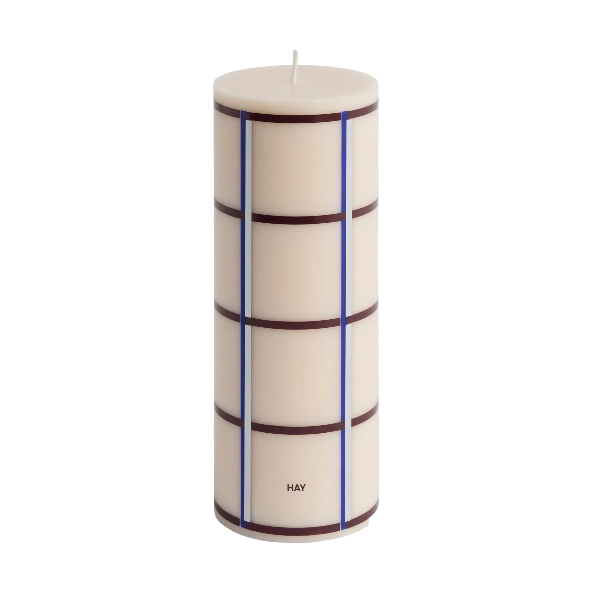 Column Candle candela a blocco media 20 cm, Off white-bordeaux-blu-argento HAY
