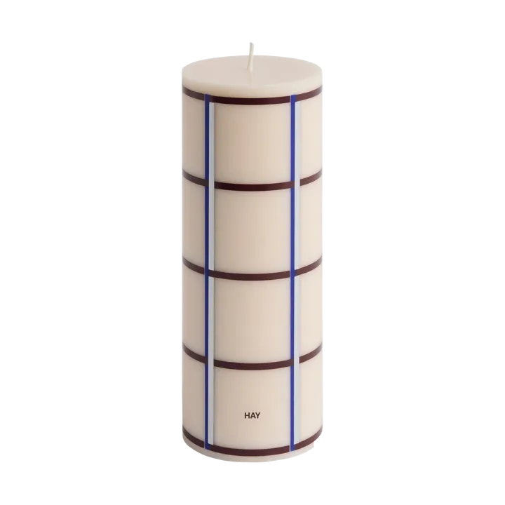 Column Candle candela a blocco media 20 cm - Off white-bordeaux-blu-argento - HAY