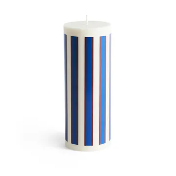 Column Candle candela a colonna large 25 cm - Bianco sporco, marrone, blu - HAY