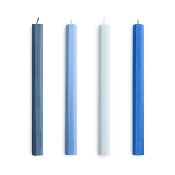 Confezione da 4 candele miste Hexagon Candle - Blues - HAY