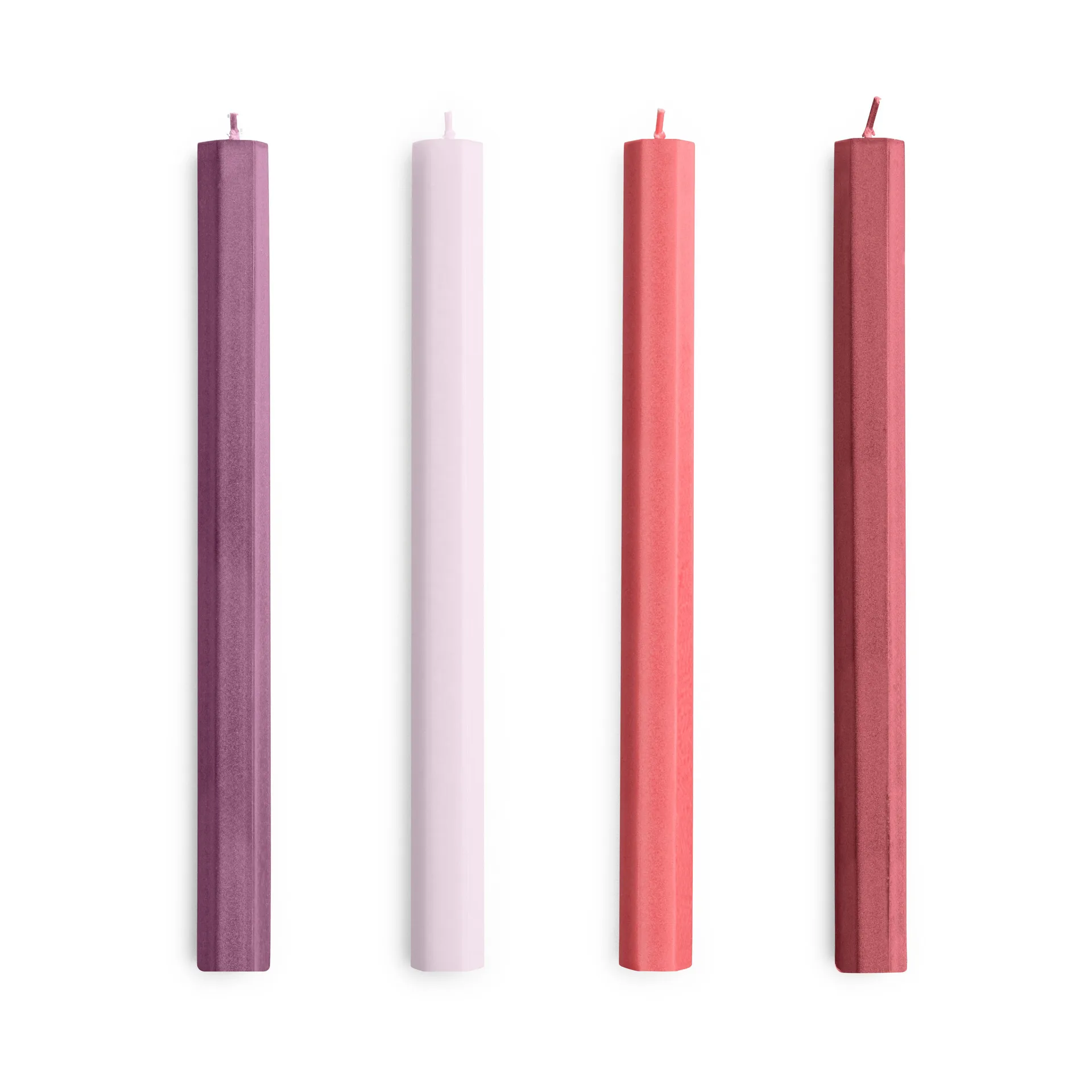 Confezione da 4 candele miste Hexagon Candle, Reds-bordeaux HAY