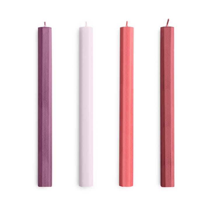 Confezione da 4 candele miste Hexagon Candle - Reds-bordeaux - HAY