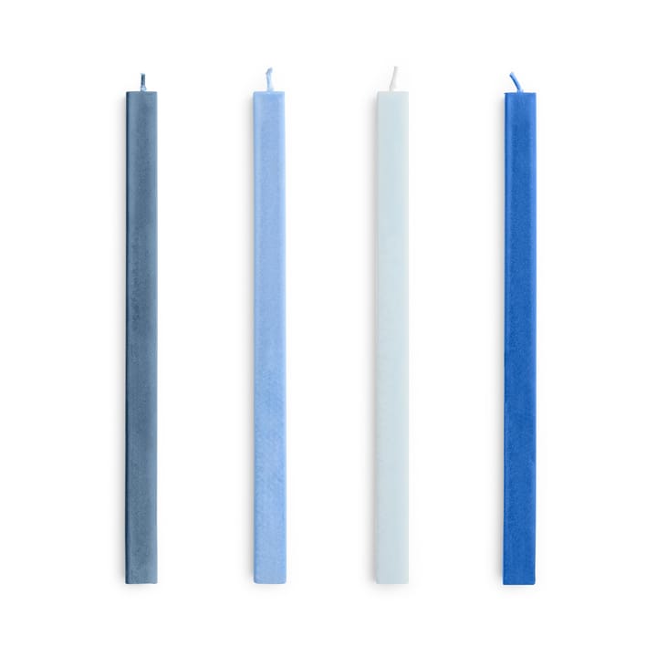 Confezione da 4 candele miste Square Candle - Blues - HAY