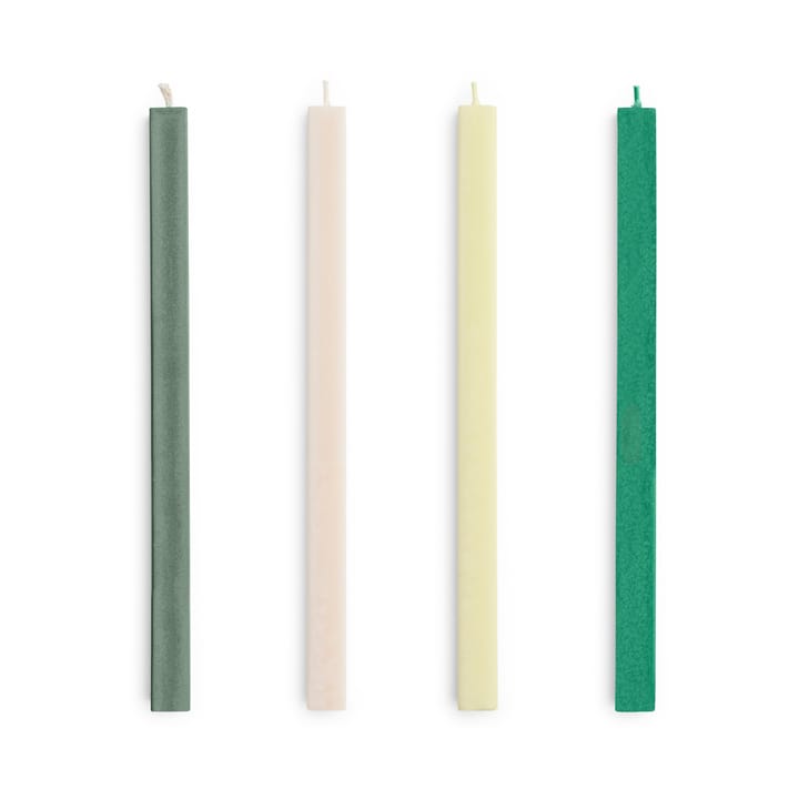 Confezione da 4 candele miste Square Candle - Greens-whites - HAY