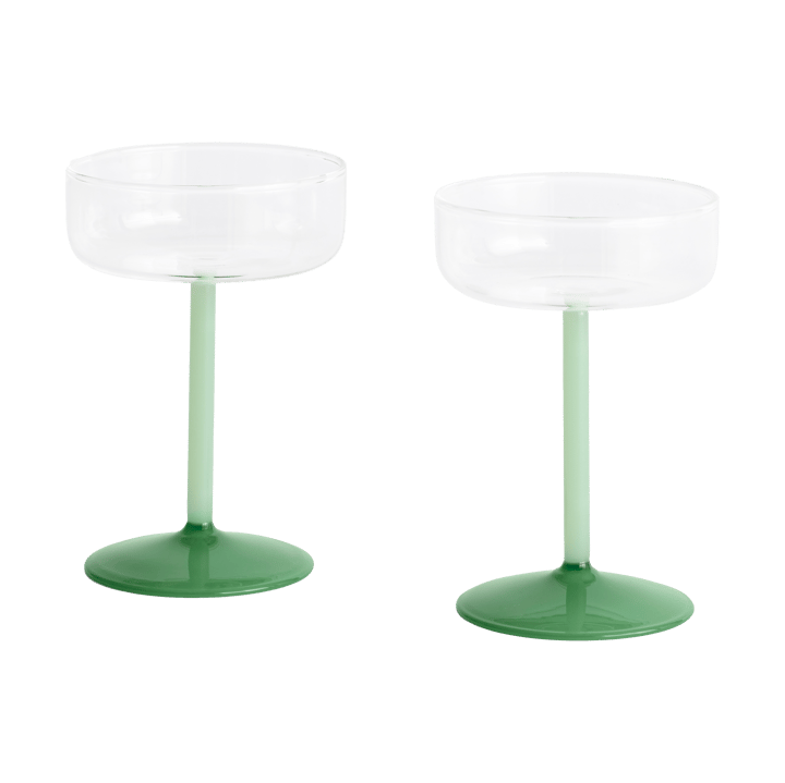 Coppa Tint, 20 cl, confezione da 2 - Trasparente-jade light green-jade dark green - HAY