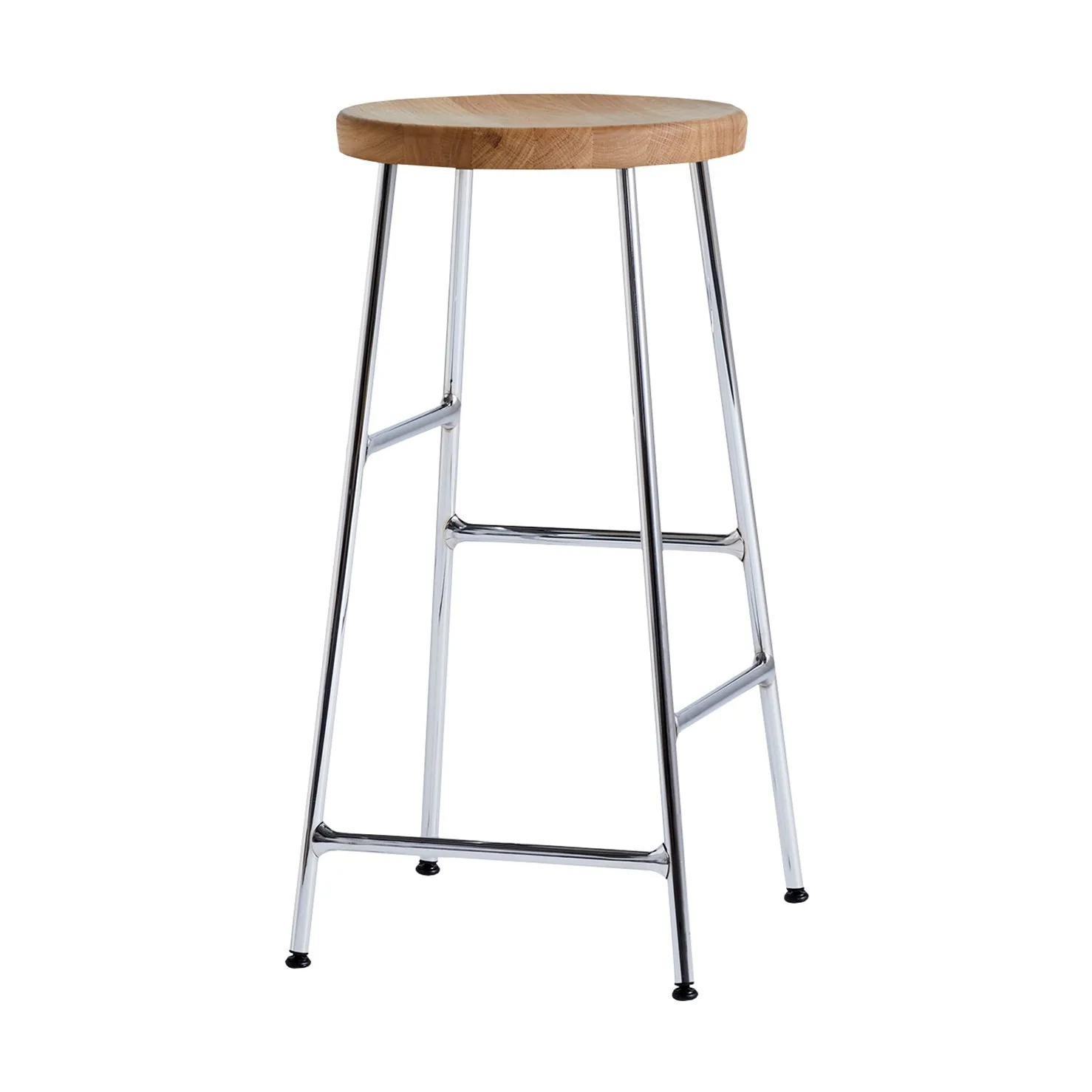 Cornet sgabello da bar rotondo 65 cm, Oiled oak-chrome HAY