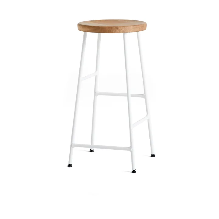 Cornet sgabello da bar rotondo 65 cm - Oiled oak-cream white - HAY