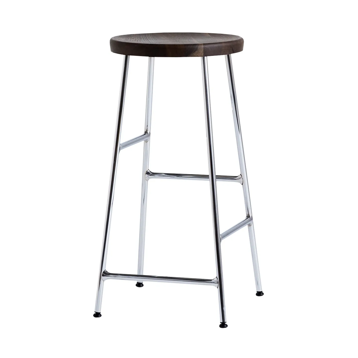 Cornet sgabello da bar rotondo 65 cm, Smoked oiled oak-chrome HAY
