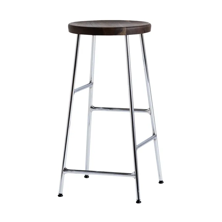 Cornet sgabello da bar rotondo 65 cm - Smoked oiled oak-chrome - HAY